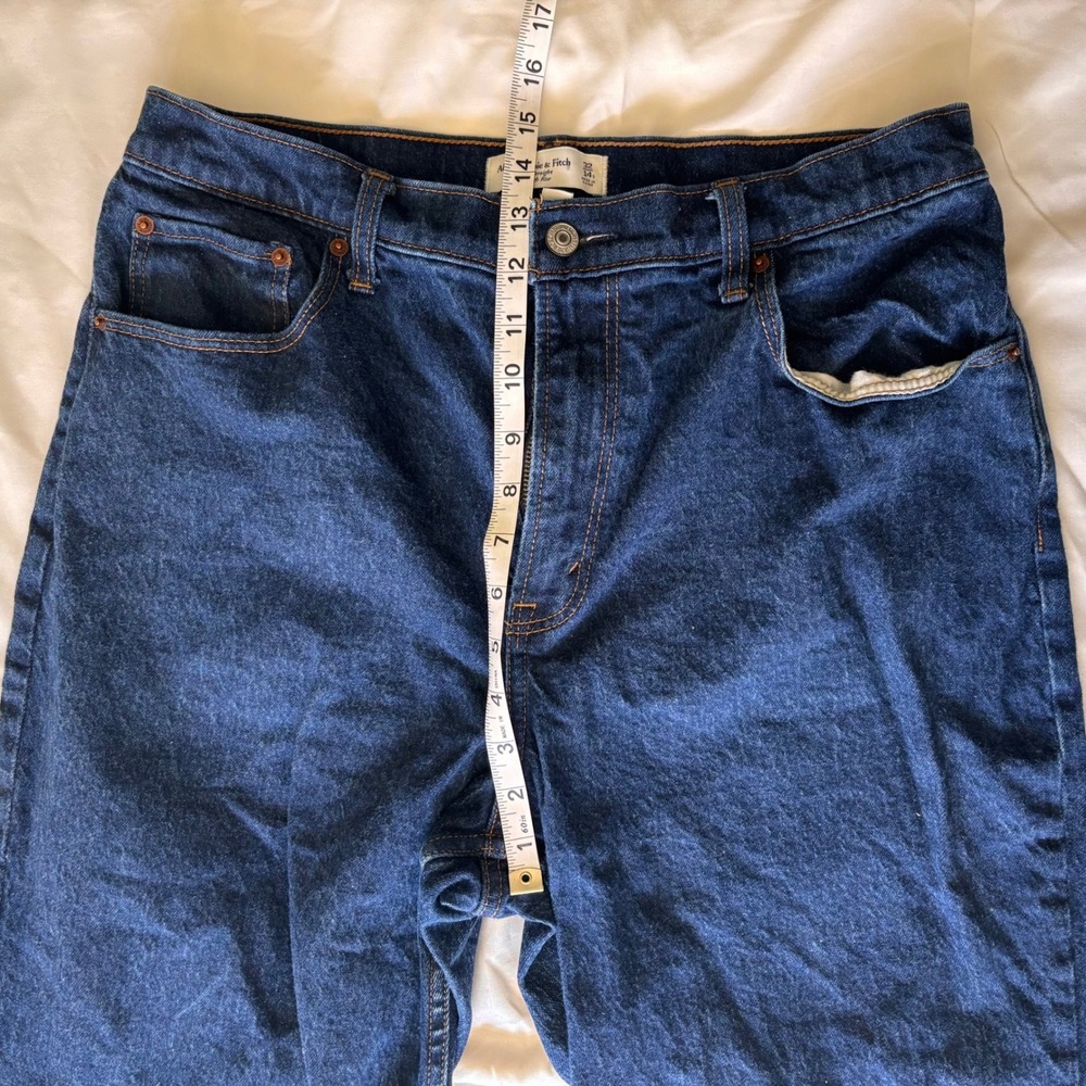 Abercrombie & Fitch Curve Love 90s Straight Ultra High Rise Jeans Blue 32 14s - Picture 5 of 6